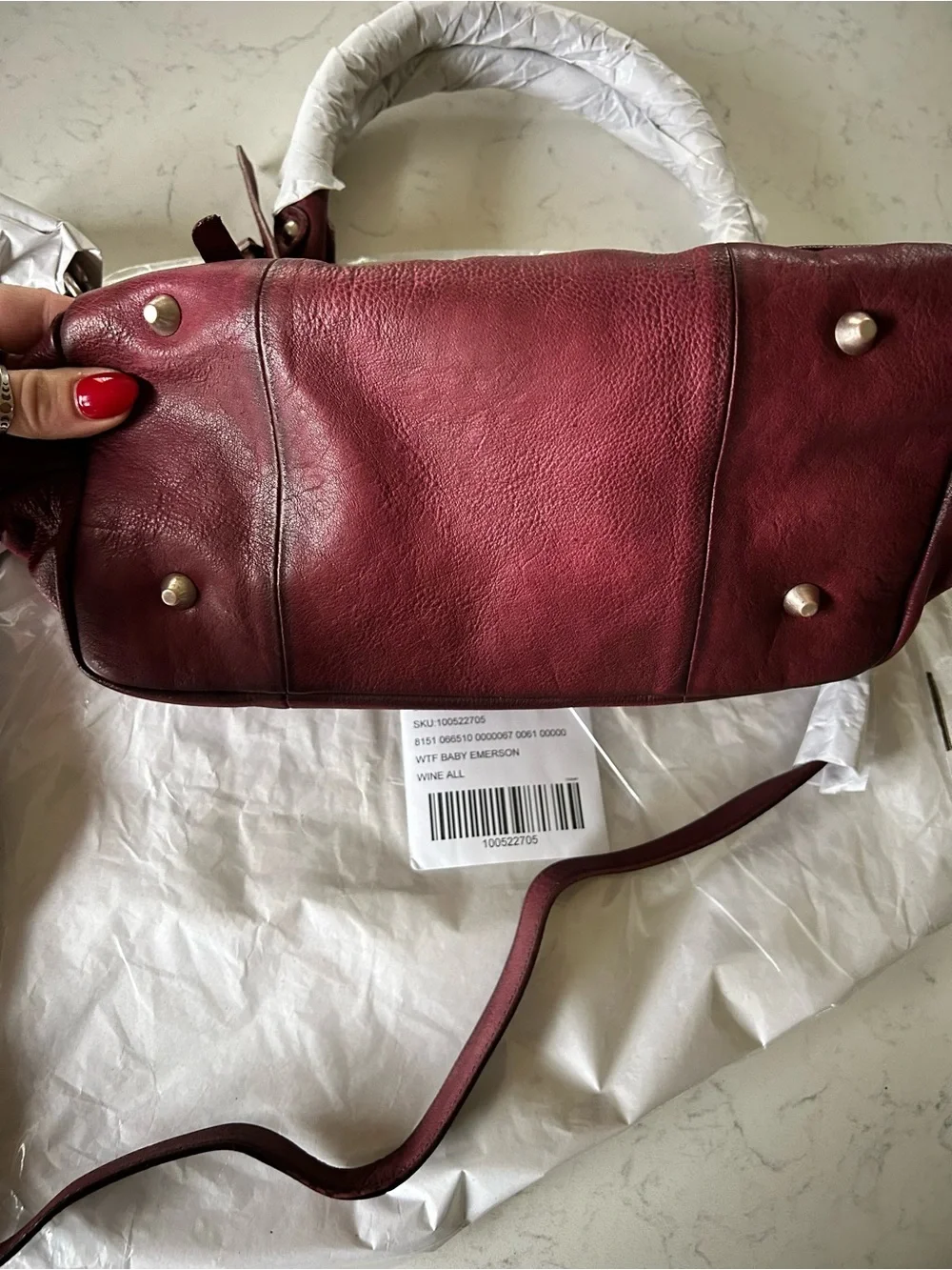 ❗️UPDATED❗️We The Free Baby Emerson Tote Bag Red Rock W/ Micro Emerson & Charm - Picture 8 of 11